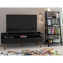 Rack para TV até 65 Polegadas Madesa Londres e Estante Escada - Preto