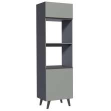 Torre Quente Armário de Cozinha 60 cm 2 Portas 2 Nichos Cinza Nice Madesa