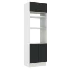 Torre Quente Armário de Cozinha 70 cm 3 Portas Branco/Preto Agata Madesa
