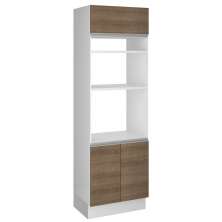 Torre Quente Armário de Cozinha 70 cm 3 Portas Branco/Rustic Glamy Madesa