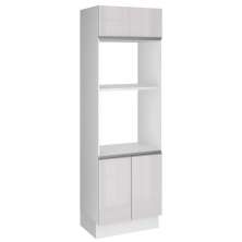 Torre Quente Armário de Cozinha Para 2 Fornos 100% MDF Portas Branco Brilho Acordes Madesa