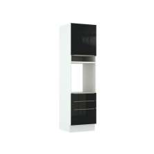 Torre Quente Madesa Lux 60 cm 1 Porta 3 Gavetas - Branco/Preto