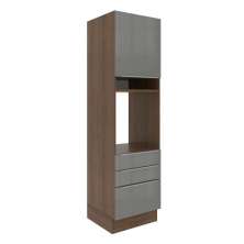Torre Quente Madesa Lux 60 cm 1 Porta 3 Gavetas - Rustic/Cinza