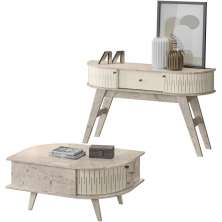 Aparador E Mesa De Centro Para Sala Estind Calacata Off White MDT