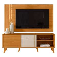 Bancada com Painel para Tv até 65 Polegadas Ares Cinamomo/Off White