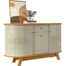 Buffet Aparador 3 Portas e 1 Gaveta 100% MDP Brianza Cumaru/Opala