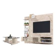 Conjunto Home Theater e Mesa de Centro Wayne Calacata Off-White
