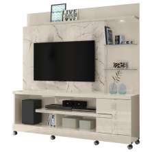 Estante Home Para TV 55 Pol Com Rodizios 9411 Calacata Off White MDT