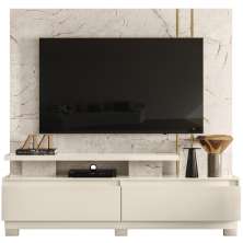 Estante Home TV 75 Pol Com Pes 183 cm 8531 Calacata Off White MDT