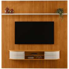 Home Suspenso para Tv 75 Polegadas 2 Portas Jaguar Cinamomo/Off White