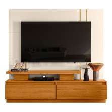 Home Theater para Tv 75 Polegadas com 2 Gavetas New Ártemis Cinamomo/Off White