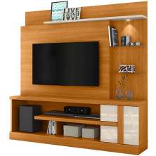 Home Theater para Tv de 55" c/ 2 Prateleiras e Led Aline Cinamomo/Off White
