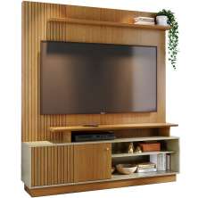 Home Theater para Tv de 65" Porta de Correr Hades Cumaru/Opala