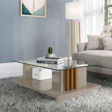 Mesa de Centro Frizz Madetec Com Tampo de Vidro