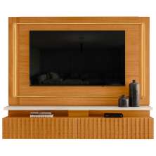 Painel Suspenso para Tv 75 Polegadas Ripado com Led Hera Cinamomo/Off White