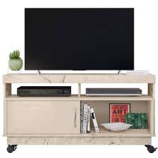 Rack Bancada Abel 1 Porta de Correr Para Tv de 50" Polegadas Calacata/Off White