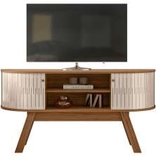 Rack Bancada Atalanta 2 Portas Para Tv de 55" Polegadas Naturale/Off White