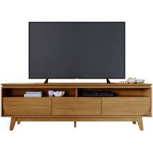 Rack Bancada Serena 3 Gavetas Para Tv de 75" Polegadas Cumaru