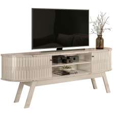 Rack Bancada Venezza 2 Portas Para Tv de 75" Polegadas Calacata/Off White