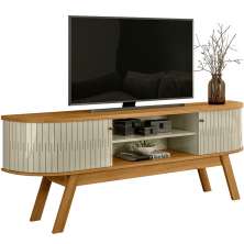 Rack Bancada Venezza 2 Portas Para Tv de 75" Polegadas Cumaru/Opala