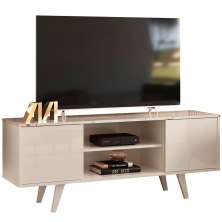 Rack Bancada para Tv 55" com 2 Portas e 1 Prateleira Líbano Calacata/Off White