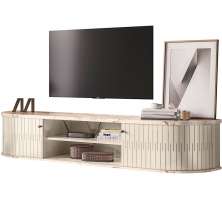 Rack Suspenso 2 Portas Faro Para Tv de 75" Polegadas Calacata/Off White