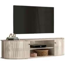 Rack Suspenso 2 Portas Moderno Para Tv de 60" Polegadas Calacata/Off White