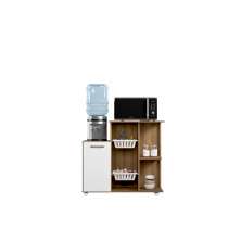 Balcão Fruteira Branco Espaçoso Para Microondas Forno Com Prateleiras e Rodinhas Lc