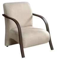 Kit 4 Poltronas Para Sala de Espera Recepção Bege Em Courino Com Braços de Madeira Decorativa Confortável Até 120 kg - PCM