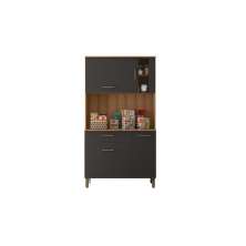 Kit Armário De Cozinha Compacta Grafite Viena Plus Com 4 Portas e 1 Gaveta Vp
