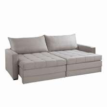 Sofá Cama Retátil E Reclinável Captiva Linho Cinza 2,24 M