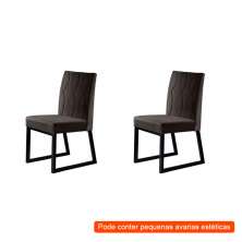 [OUTLET] Conjunto com 2 Cadeiras Atena V Marrom Escuro 98 cm