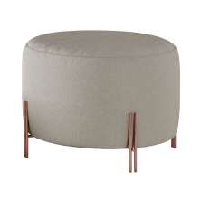 Puff Girassol Mais Decor Cobre/Linho Areia