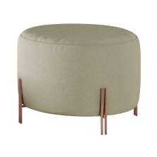 Puff Girassol Mais Decor Cobre/Linho Bege