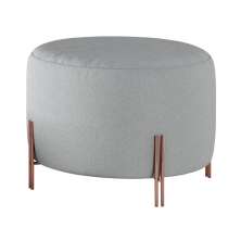 Puff Girassol Mais Decor Cobre/Linho Cinza