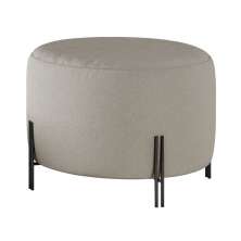 Puff Girassol Mais Decor Preto/Linho Areia