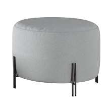 Puff Girassol Mais Decor Preto/Linho Cinza
