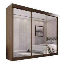 Guarda Roupa Casal 100% Mdf 3 Portas De Correr Com 3 Espelhos 6 Gavetas Fênix - Mais Móveis  New Canion