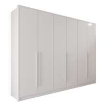 Guarda Roupas 100%  Mdf 6 Portas 5 Gavetas Moscou - Mais Móveis  Neve