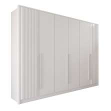 Guarda Roupas Casal 100% Mdf 6 Portas 5 Gavetas Moscou Ripado - Mais Móveis  Neve