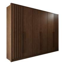 Guarda Roupas Casal 100% Mdf 6 Portas 5 Gavetas Moscou Ripado - Mais Móveis  New Canion