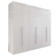 Guarda-roupa Casal 100% Mdf 6 Portas 4 Gavetas Grécia -  Mais Móveis  Neve