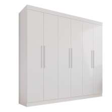 Guarda-roupa Casal 6 Portas 4 Gavetas Roma - Mais Móveis  Neve