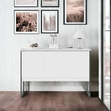 Aparador Buffet com 3 Portas Bari Branco Preto