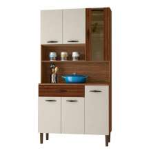 Armário de Cozinha com 6 Portas Roma Ripado Off White