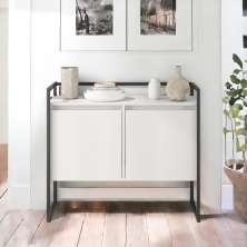 Buffet 2 Portas Compacto Rocky Branco Preto