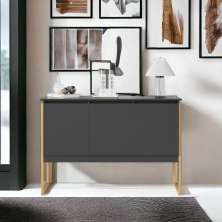 Buffet Aparador com 3 Portas Miami Preto Dourado