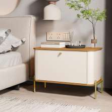 Cômoda Pequena Irondale Off White Nature Dourado