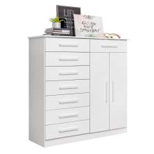 Cômoda Sapateira Gaveteiro 8 Gavetas 2 Portas Tallin - Branco