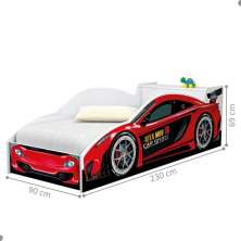 Cama Carro com Baú Accelerate Juvenil Vermelho